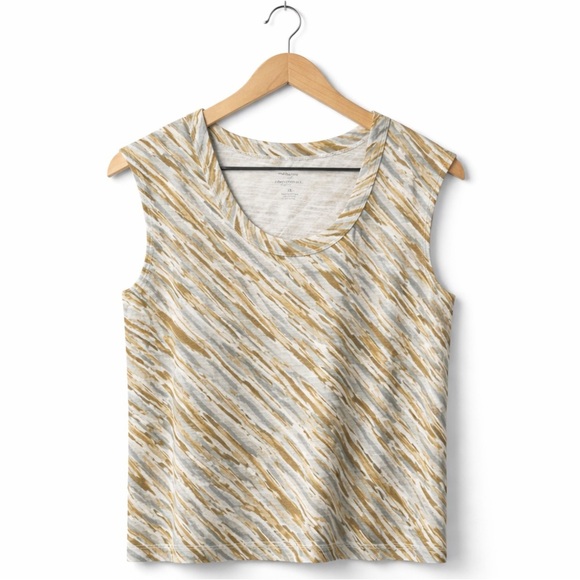 Banana Republic Tops - Banana Republic Gold, Gray, and Cream Tank Top (005)